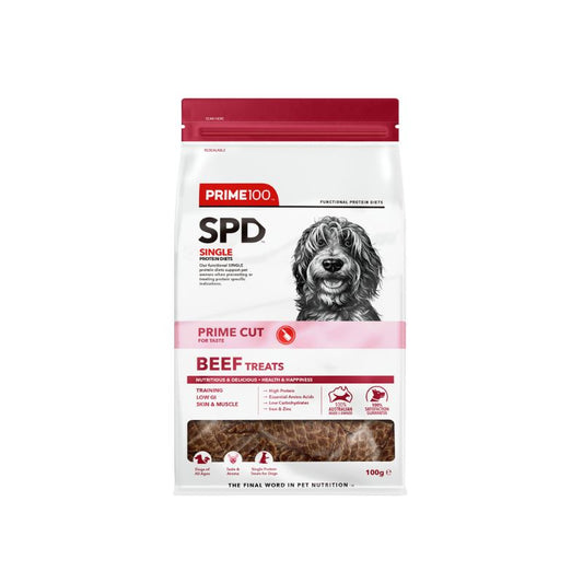 PRIME100 SPD™ Prime Cut Beef Dog Treats 100g front