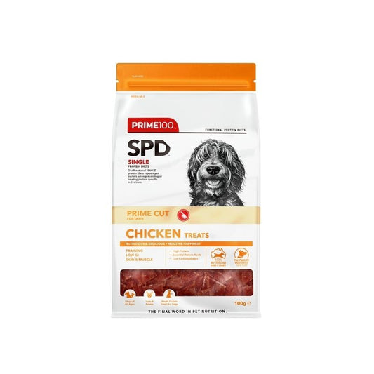 PRIME100 SPD™ Prime Cut Chicken Dog Treats 100g front