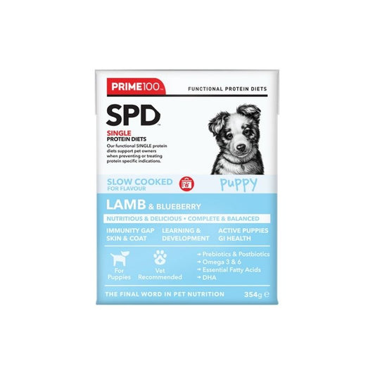 PRIME100 SPD™ Slow Cooked puppy lamb & blueberry Wet Dog Food 354g