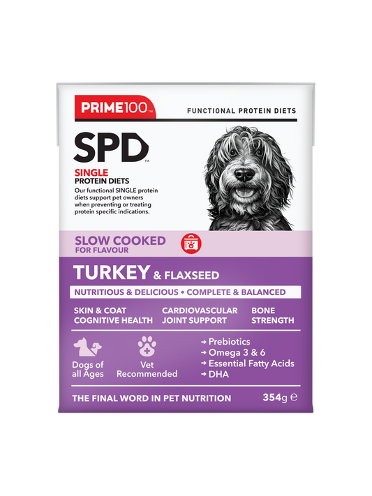 PRIME100 SPD™ Slow Cooked Turkey & Flaxseed slow cooked wet dog food354g