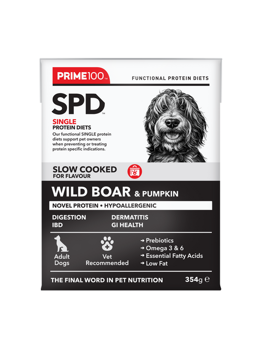 PRIME100 SPD™ Slow Cooked Wild Boar & Pumpkin wet dog food 354g