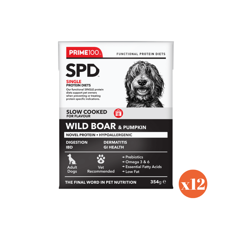 PRIME100 SPD™ Slow Cooked Wild Boar & Pumpkin wet dog food 354gx12