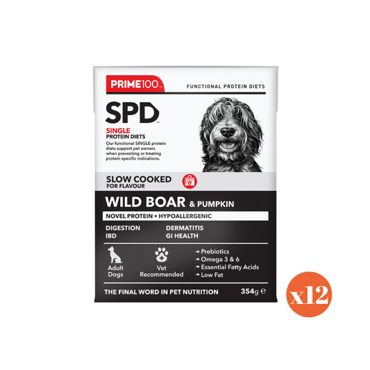 PRIME100 SPD™ Slow Cooked Wild Boar & Pumpkin Wet Dog Food 354g x 12