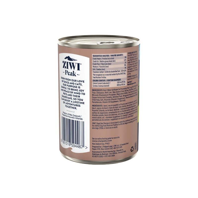 Ziwi Peak Wet Dog Food Beef Canned 390G