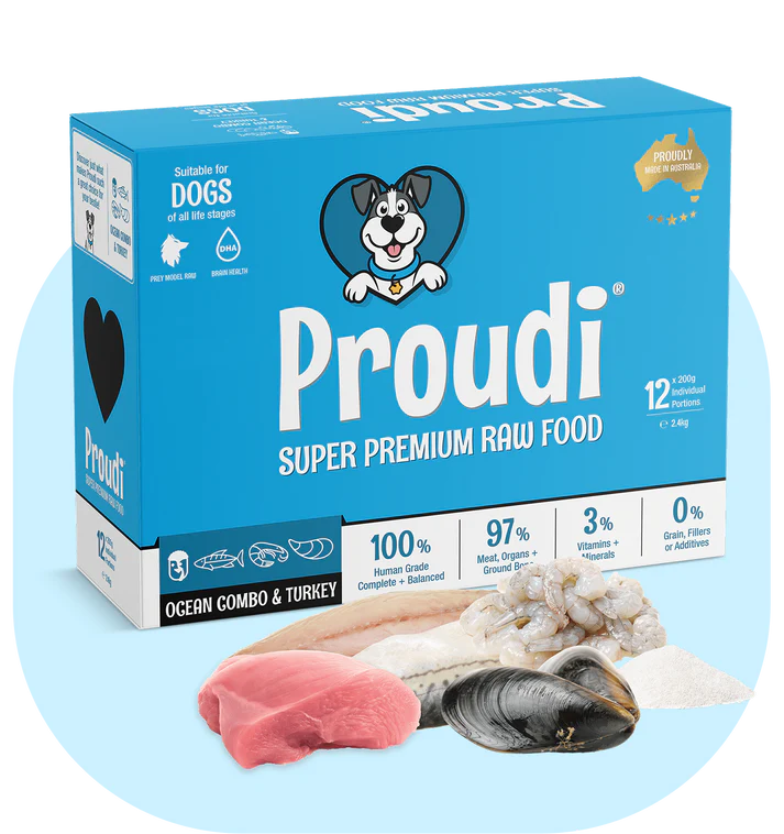 Proudi Dog Ocean Combo and Turkey Food Raw 2.4KG