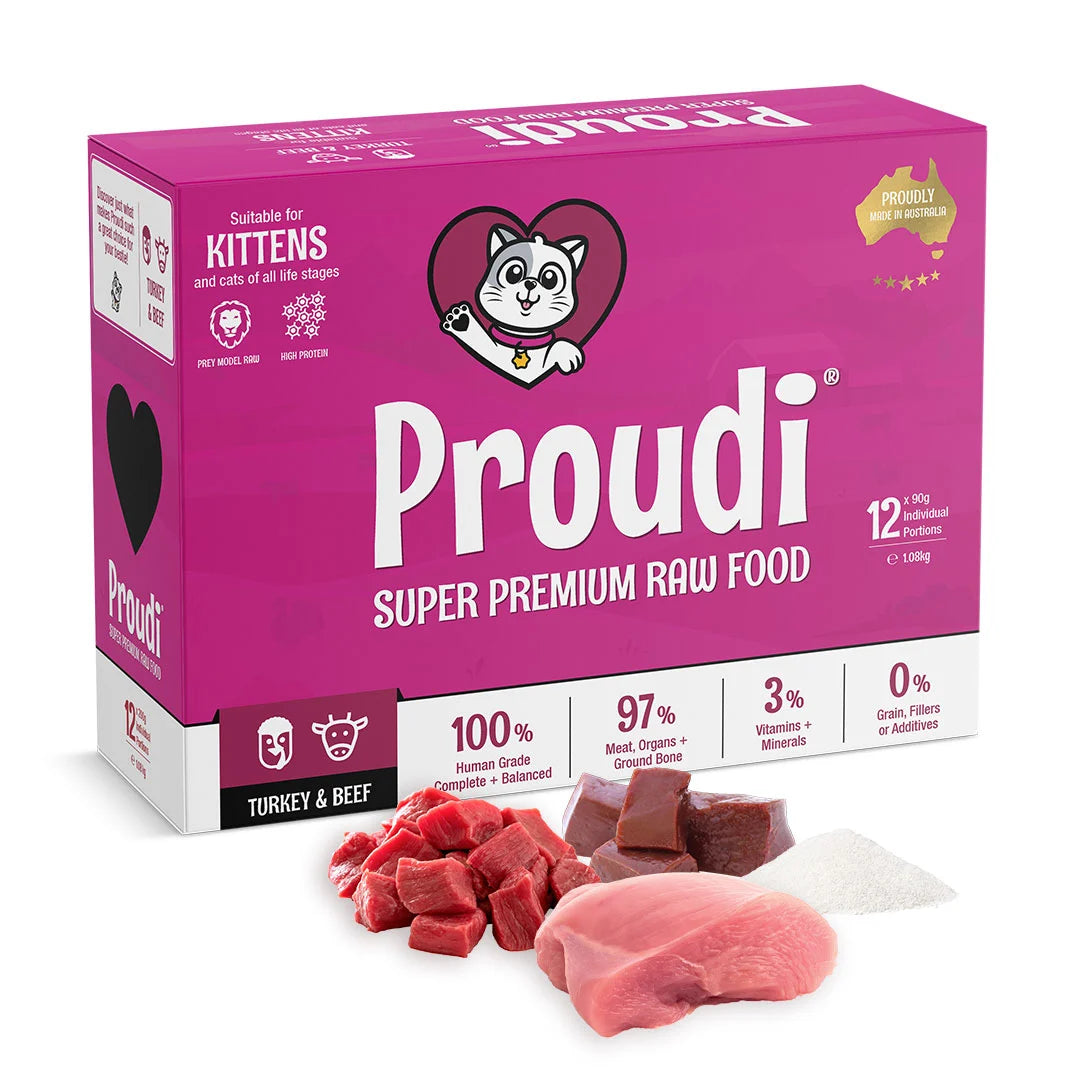 Proudi Turkey & Beef Kitten Cat Food 1.08KG