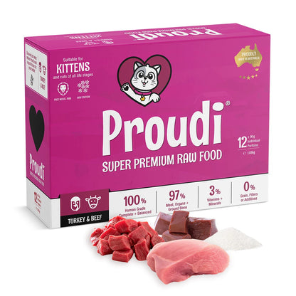 Proudi Turkey & Beef Kitten Cat Food 1.08KG