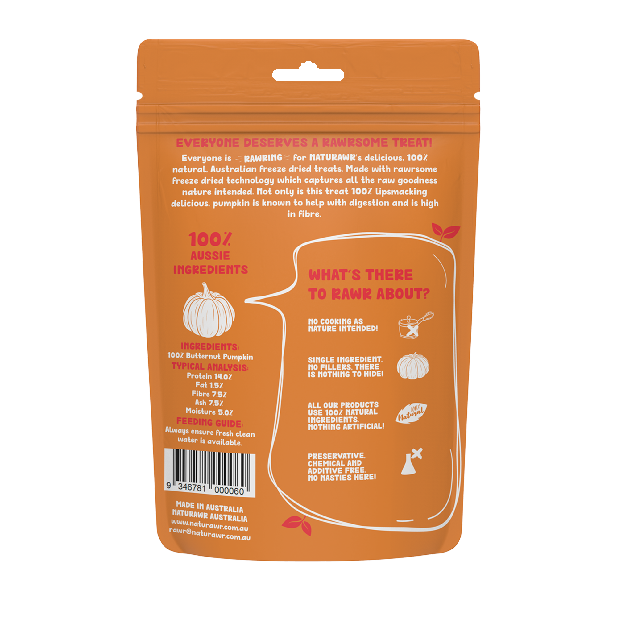 NATURAWR Pumpkin Patch Freeze Dried Dogs Treats 30G