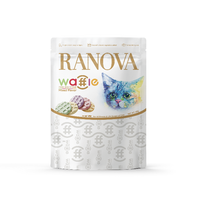 RANOVA Freeze - Dried Waffles Mixed Flavor Cat Treats 60G