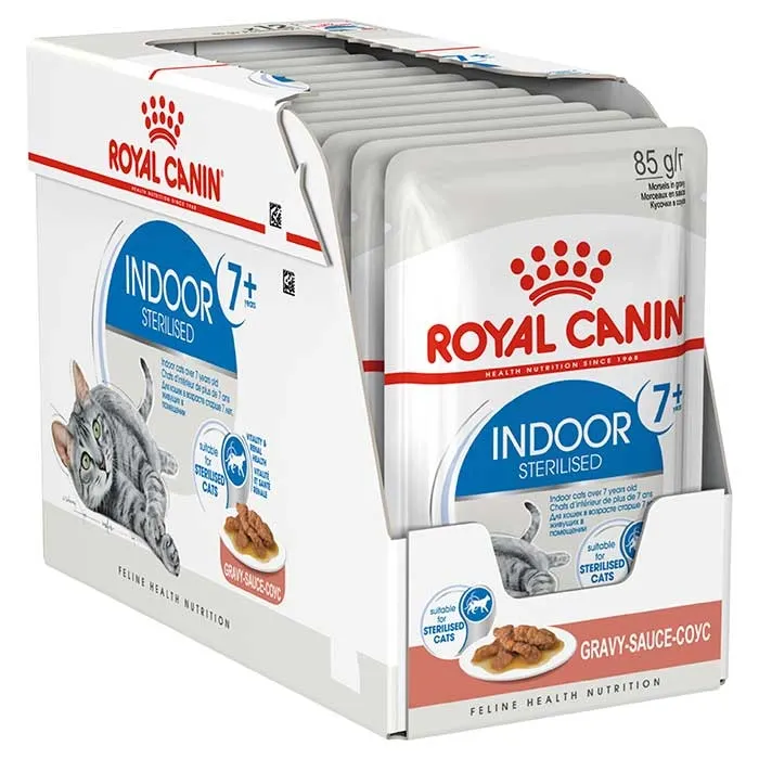 ROYAL CANIN Indoor 7+ Mature Gravy Wet Cat Food Pouch