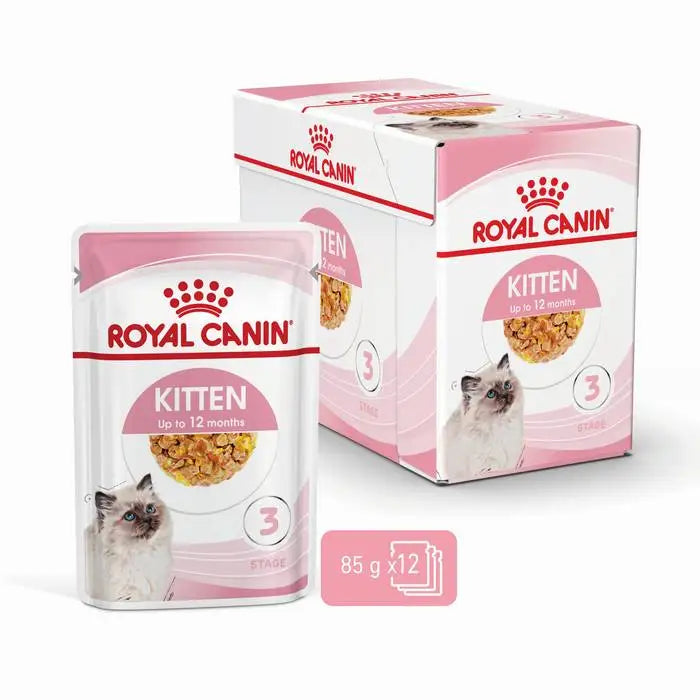 ROYAL CANIN Kitten Instinctive Jelly Wet Cat Food Pouches 85Gx12