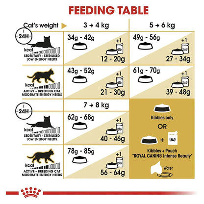 Royal Canin Ragdoll Adult Dry Cat Food feeding guide