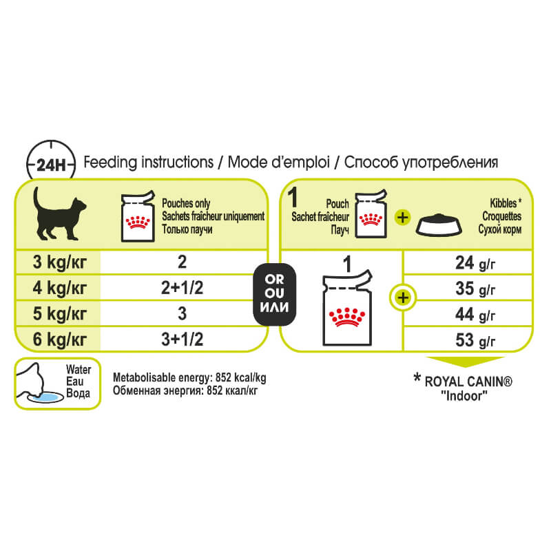Royal Canin Sensory Smell Gravy Wet Cat Food Pouches feeding guide