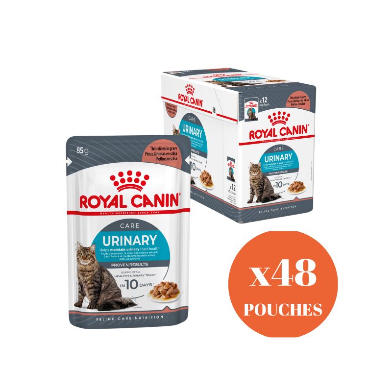 Royal Canin Urinary Care Gravy Wet Cat Food Pouches 85gx48
