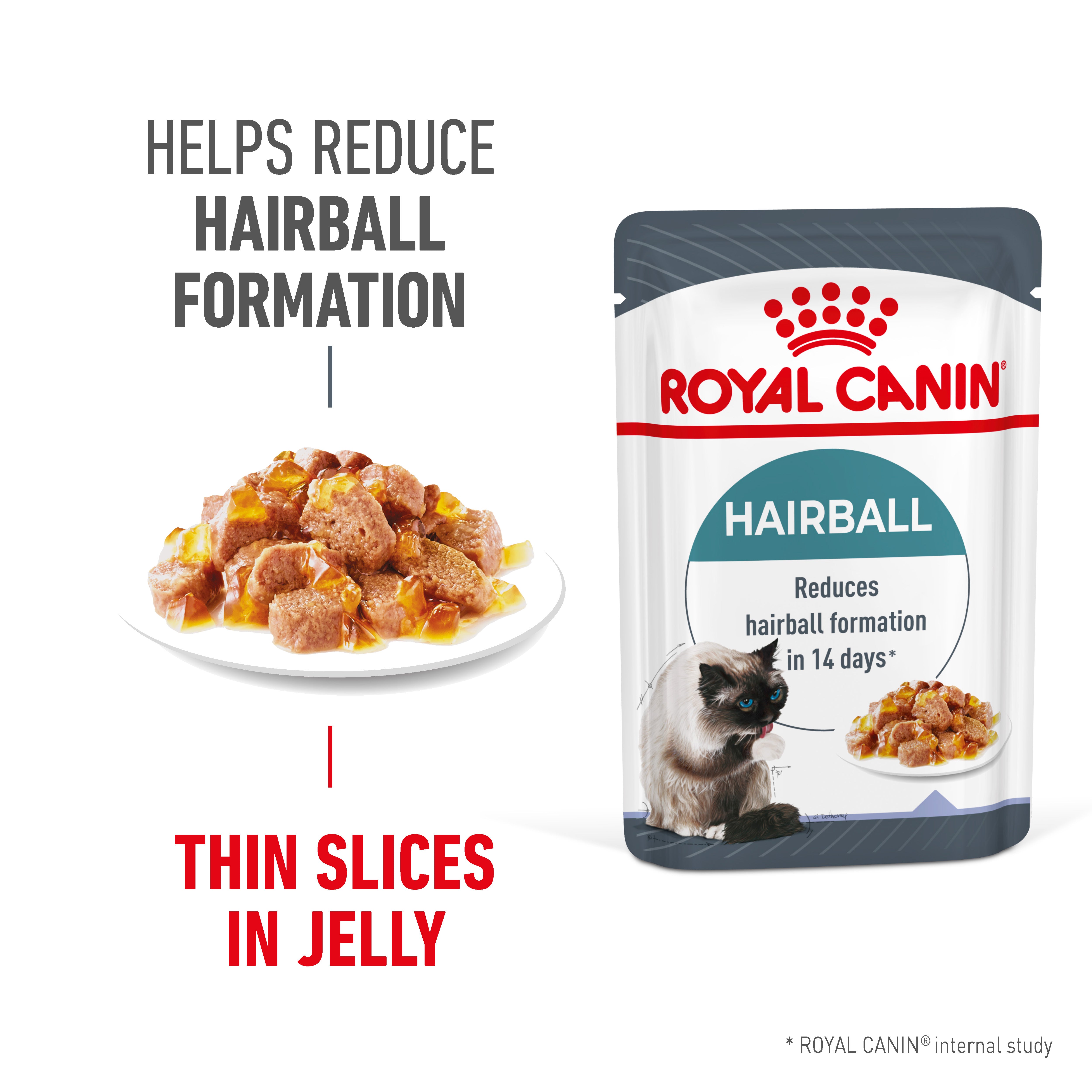 ROYAL CANIN Hairball Care Jelly Wet Cat Food Pouches