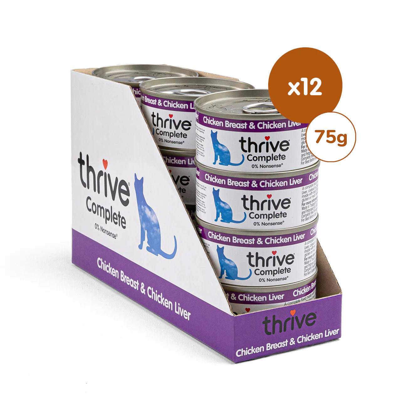 thrive complete chicken breast and liver wet cat food 75gx12