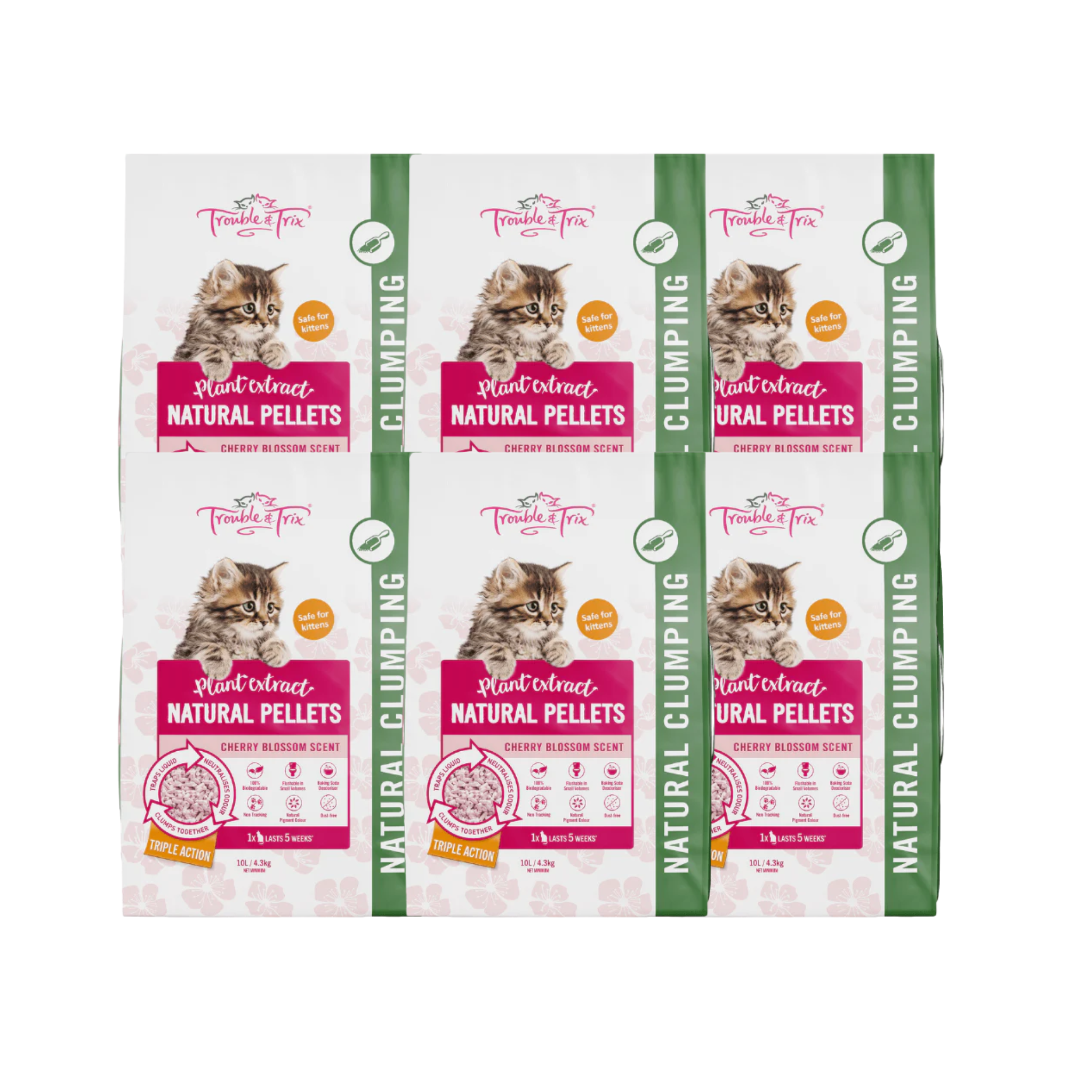 Trouble and Trix Natural Tofu Cherry Blossom Cat Litter