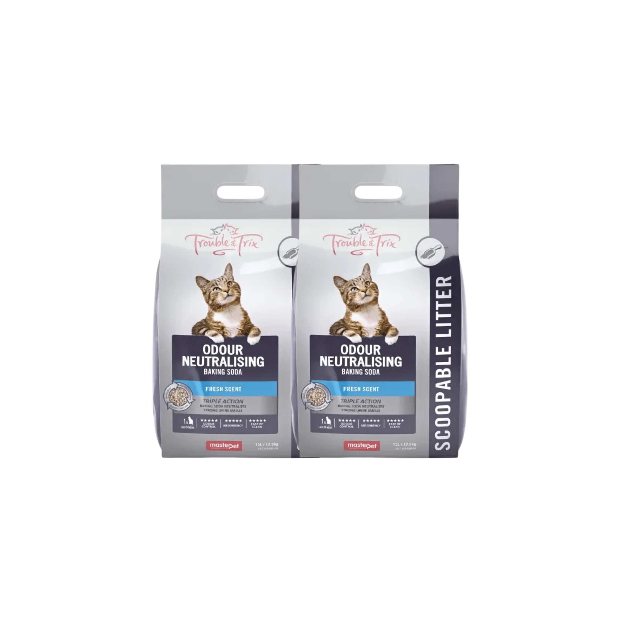 Trouble and Trix Neutralising Plus Baking Soda Clumping Cat Litter 15L