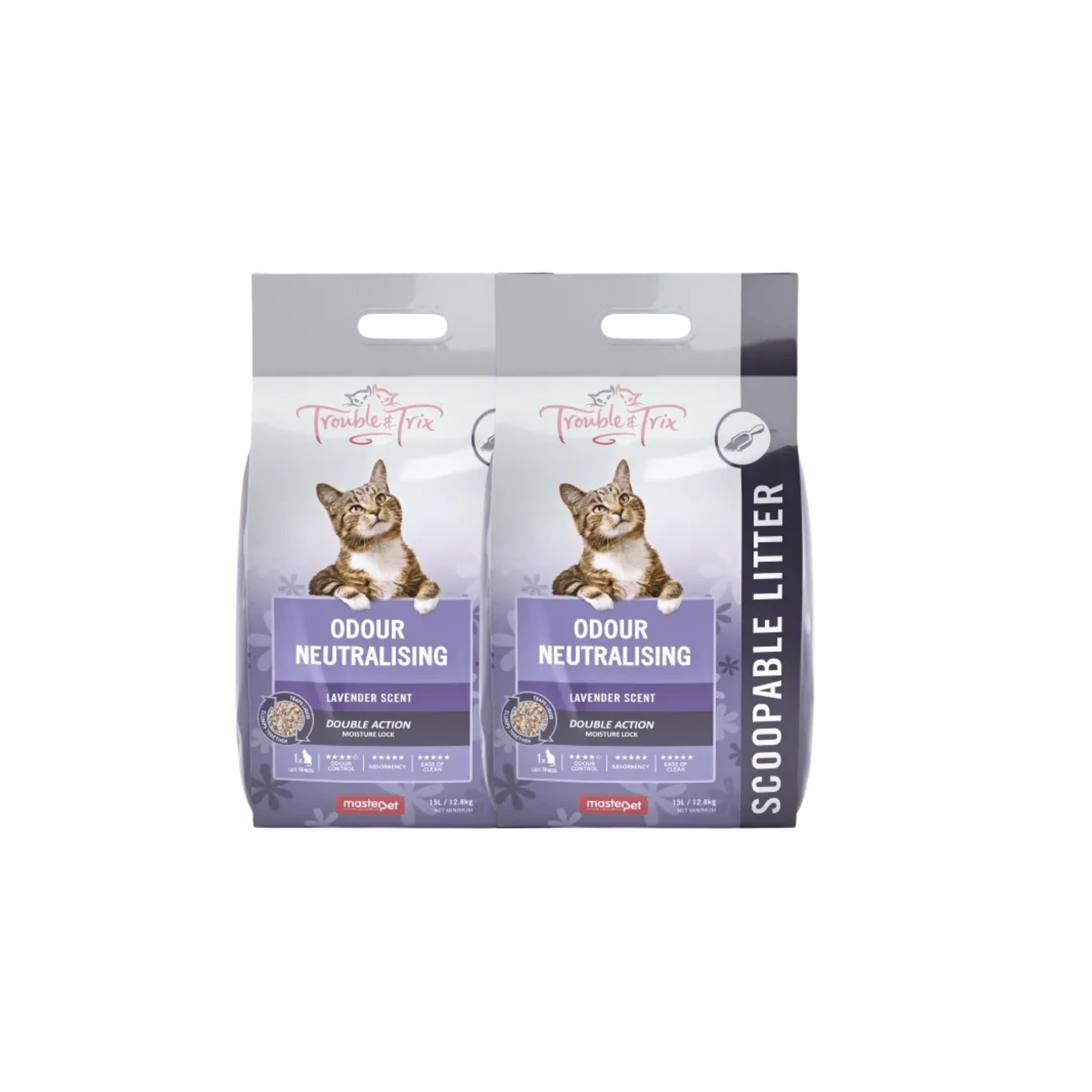 Trouble and Trix Baking Soda Clumping Cat Litter Lavender 15L