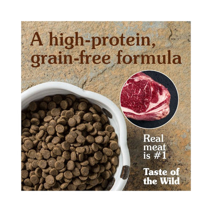 Taste of the Wild Grain Free High Prairie Bison Venison Dry Dog Food kibble and ingredients