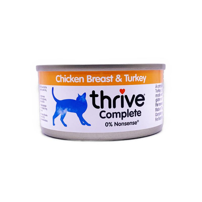 thrive complete chicken breast and turkey wet cat food 75g