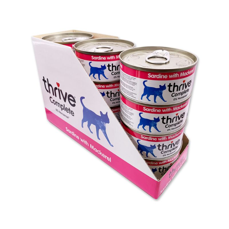 thrive complete sardine with mackerel wet cat food 75gx12