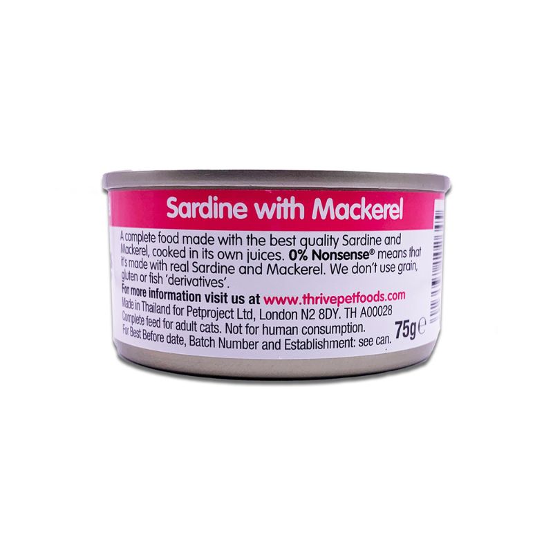 thrive complete sardine with mackerel wet cat food 75g back