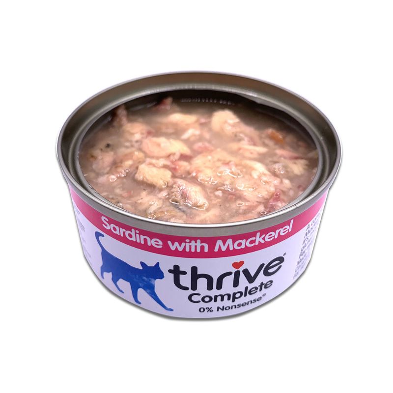 thrive complete sardine with mackerel wet cat food 75g display