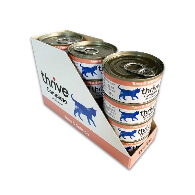 thrive complete tuna and salmon wet cat food 75gx12