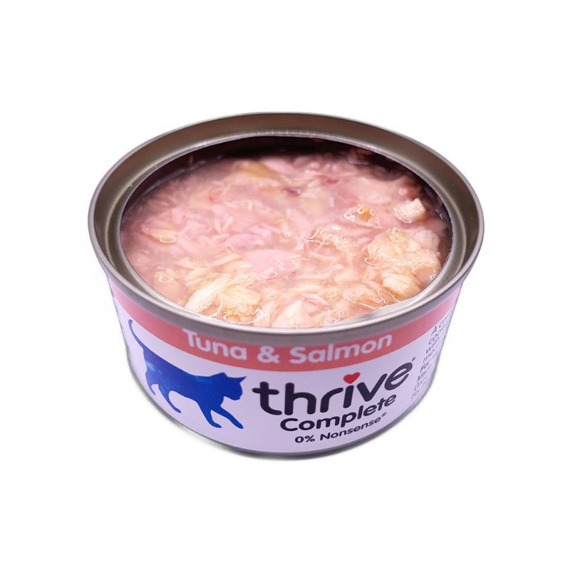 thrive complete tuna and salmon wet cat food 75g display