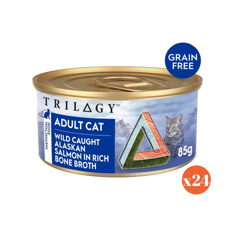 Trilogy adult cat wet food alaskan salmon in rich bone broth