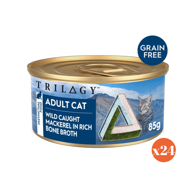 Trilogy grain free adult cat wet food mackerel in rich bone broth 85gx24