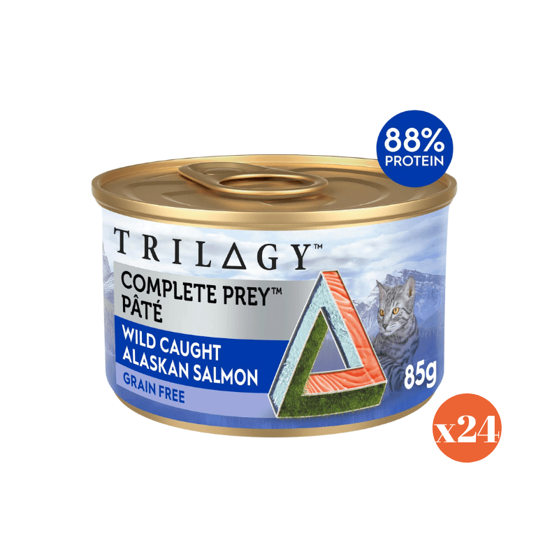 Trilogy complete prey pate grain free alaskan salmon wet cat food all life stage 85gx24