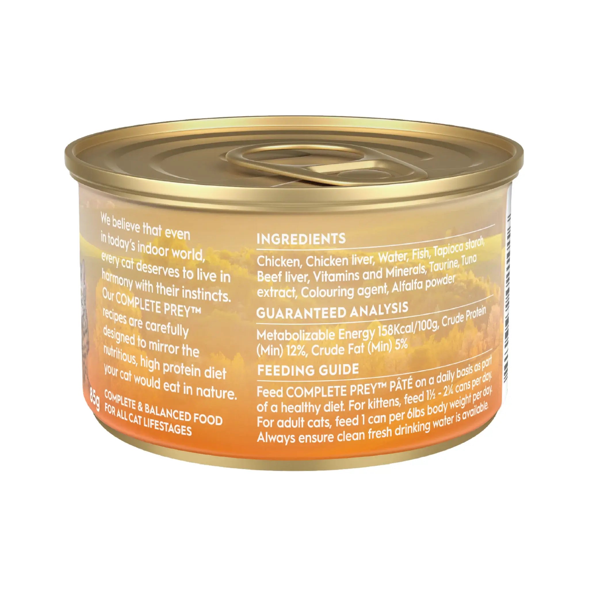 trilogy complete prey pate farm raised chicken grain free wet cat food all life stage back