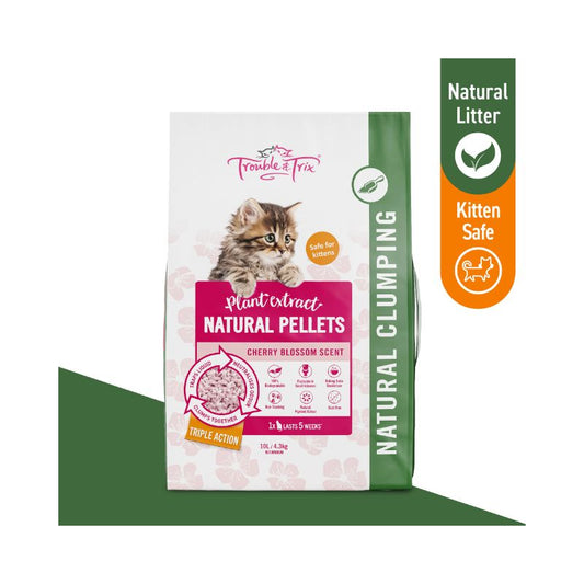 Trouble and Trix Natural Cherry Blossom Cat Litter 10L