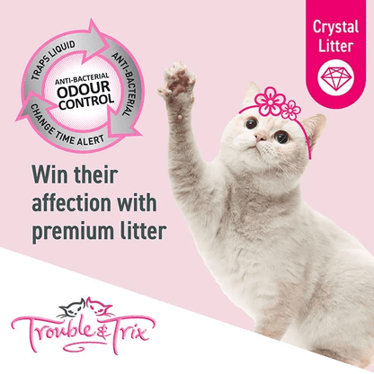 Trouble and Trix AntiBac Crystal Cat Litter 15L anti-bacterial odour control