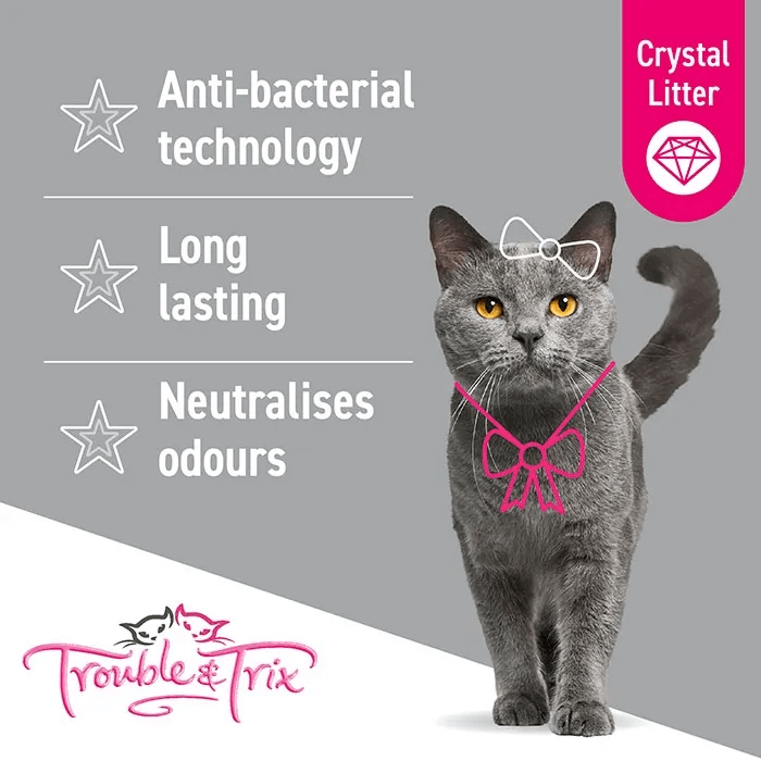 Trouble and Trix AntiBac Crystal Cat Litter 15L features