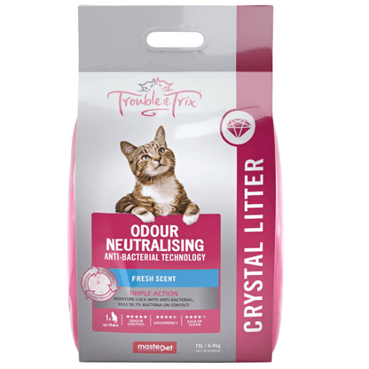 Trouble and Trix AntiBac Crystal Cat Litter 15L