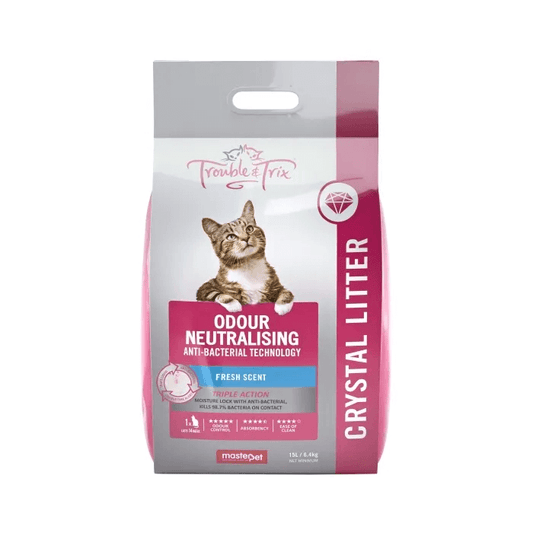 Trouble and Trix AntiBac Crystal Cat Litter 15L