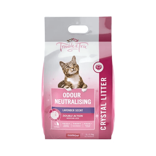 Trouble and Trix AntiBac Crystal Cat Litter Lavender 15L