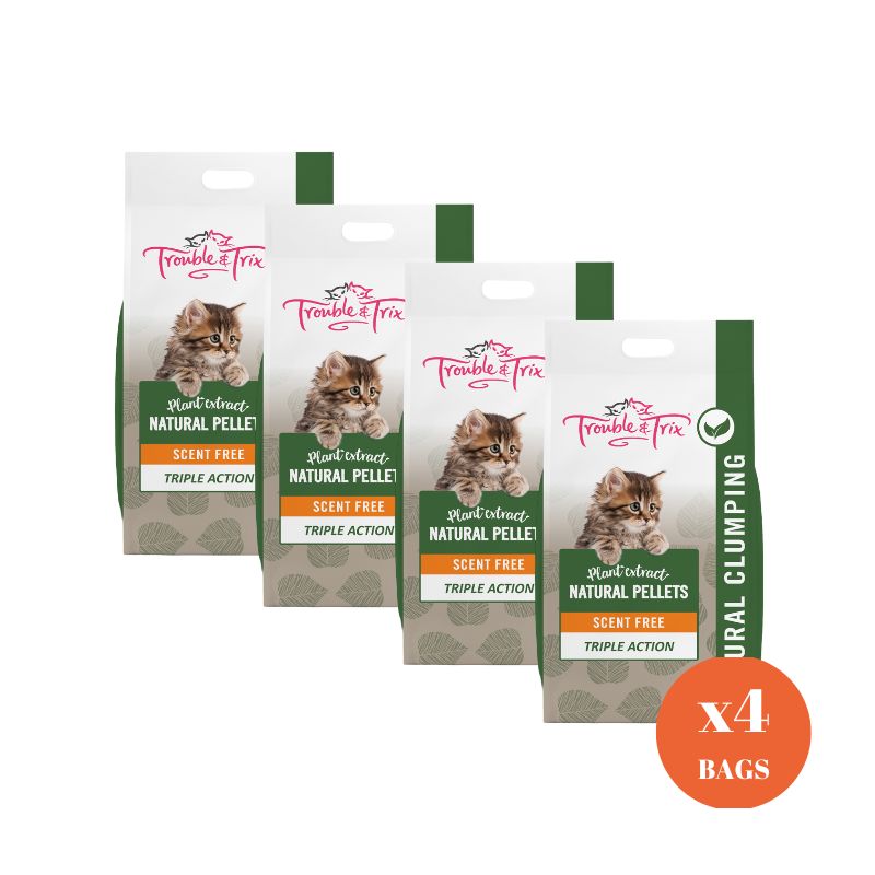 Trouble and Trix Natural Cat Litter Pellets 10L 4bags