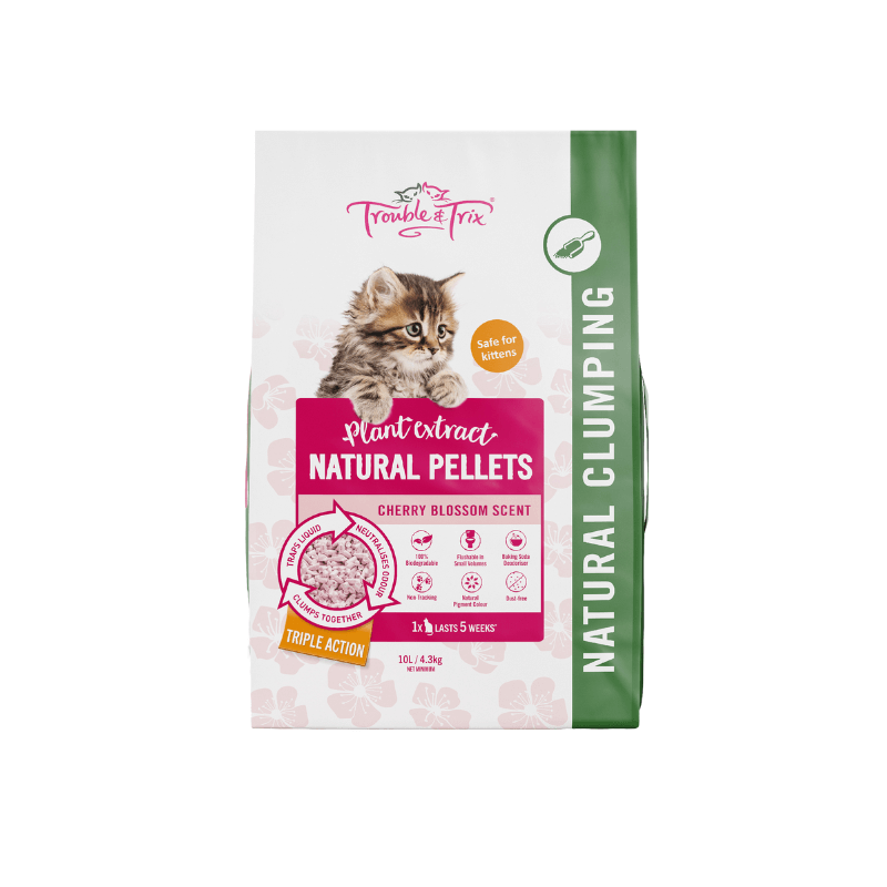 Trouble and Trix Natural Cherry Blossom Cat Litter 10L