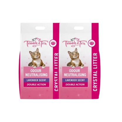Trouble and Trix AntiBac Crystal Cat Litter Lavender 15L x2 bags