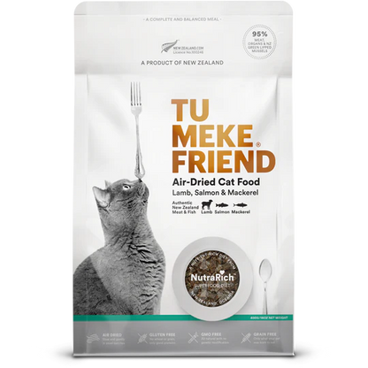 TU MEKE FRIEND Air-Dried Natural Cat Food Lamb, Salmon & Mackerel 400G