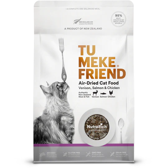 TU MEKE FRIEND Air-Dried Natural Cat Food Venison, Salmon & Chicken 400G