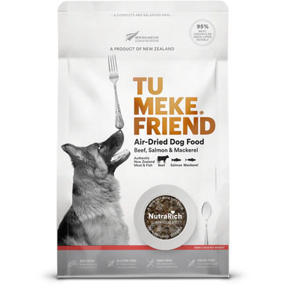 TU MEKE FRIEND Air-Dried Natural Dog Food Beef, Salmon & Mackerel 500G