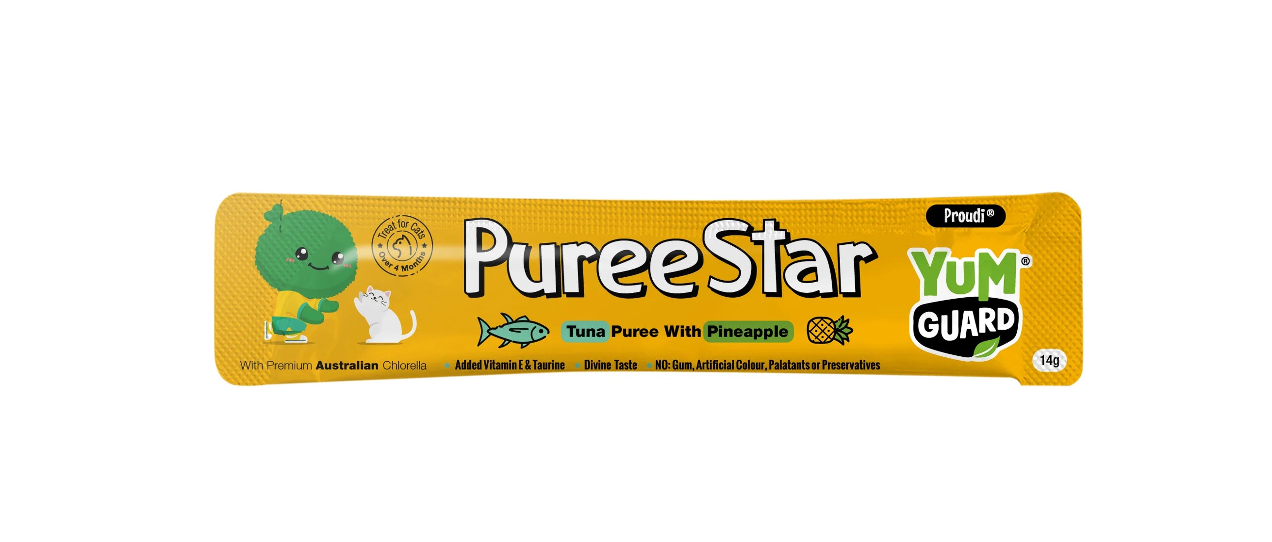 YUMGUARD Puree Star Tuna with Pineapple Puree Cat Treats 14g x 6
