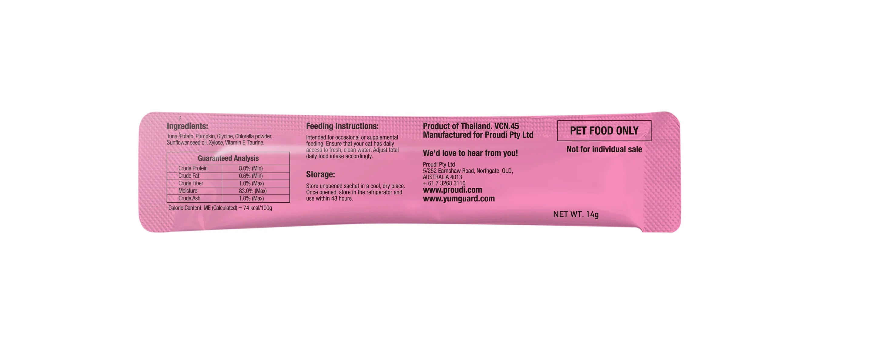 YUMGUARD Puree Star Tuna with Pumpkin Puree Cat Treats 14g x 6