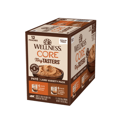 Wellness CORE Tiny Tasters Land Variety Pack Wet Cat Food 50g x 12