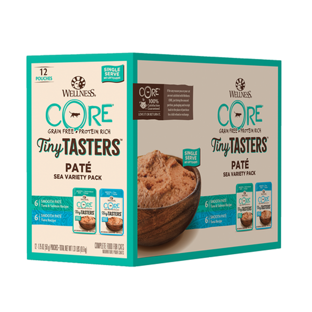 Wellness CORE Tiny Tasters Seafood Pate Variety Pack Wet Cat Food  50gx12